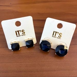 Rhinestone Stud Earrings — 2 Pairs NWT
